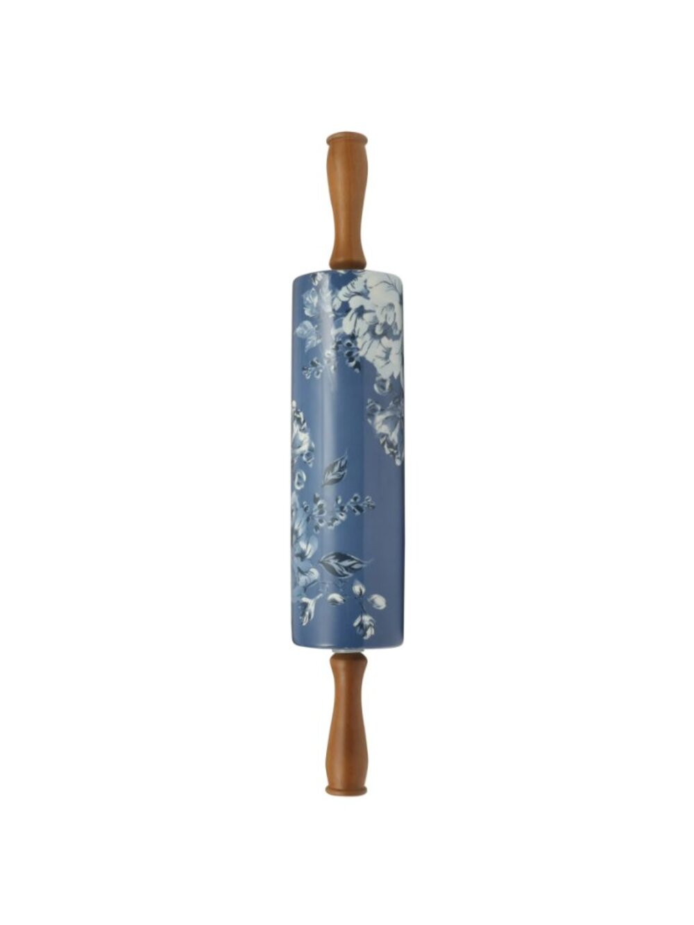The Pioneer Woman Blue Wood Handles Floral Design Delilah Ceramic Rolling Pin